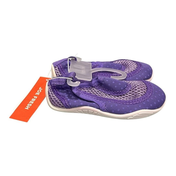 Joe Fresh Other - Joe Fresh Slippers Girls Size 8 Purple Mesh Slip On Polka Dot Rubber Sole Shoes